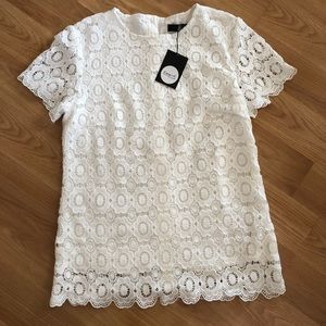 Ampersand Avenue Button Back Lace Top